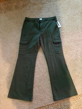 Olive Green Cargo Flare Pants size 16